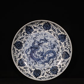 A Chinese Blue and White Porcelain Plate