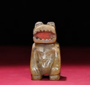 A Chinese Carved Jade Bear Statuette