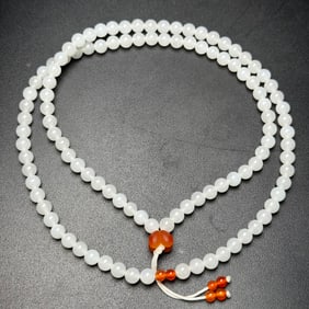 A Chinese Carved Jade Necklace