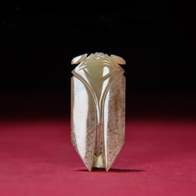 A Chinese Carved Jade Cicada Pendant