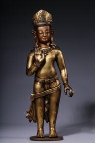 A Chinese Gilt Bronze Figure of Buddha