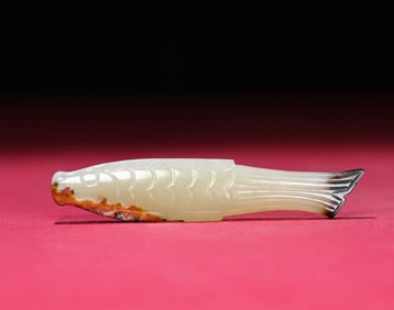A Chinese Carved Jade Fish Pendant