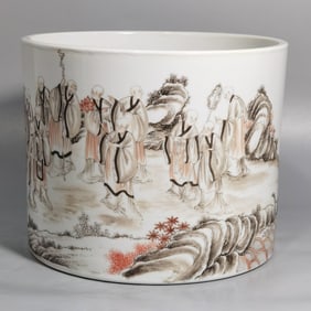 A Chinese Famille-Rose Porcelain Brush Pot