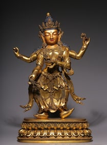 A Chinese Gilt Bronze Figure of Buddha