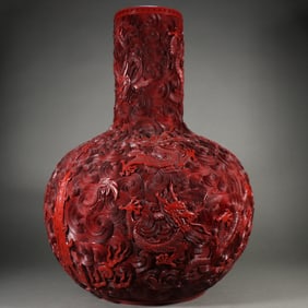 A Chinese Carved Tixi Lacquer Vase