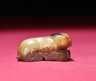 A Chinese Carved Jade Tiger Statuette