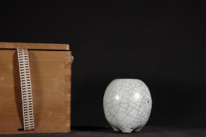 A Chinese Guan-Type Glazed Porcelain Water Pot