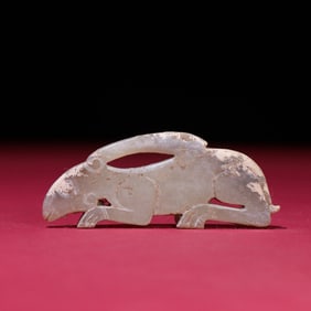 A Chinese Carved Jade Rabbit Pendant
