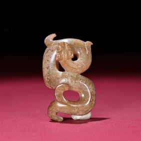 A Chinese Carved Jade Dragon Pendant