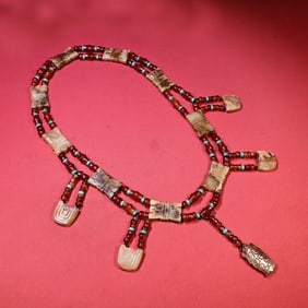A Chinese Carved Jade Necklace