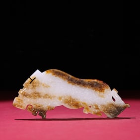 A Chinese Carved Jade Tiger Pendant