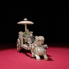 A Chinese Carved Jade Carriage Decoration