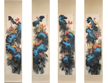 A Set of Four Chinese Scroll Painting