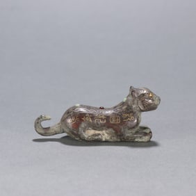 A Chinese Gilt Bronze Tiger Statuette