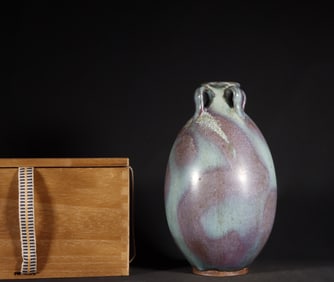 A Chinese Jun-Type Glazed Porcelain Vase