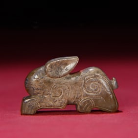 A Chinese Carved Jade Rabbit Pendant
