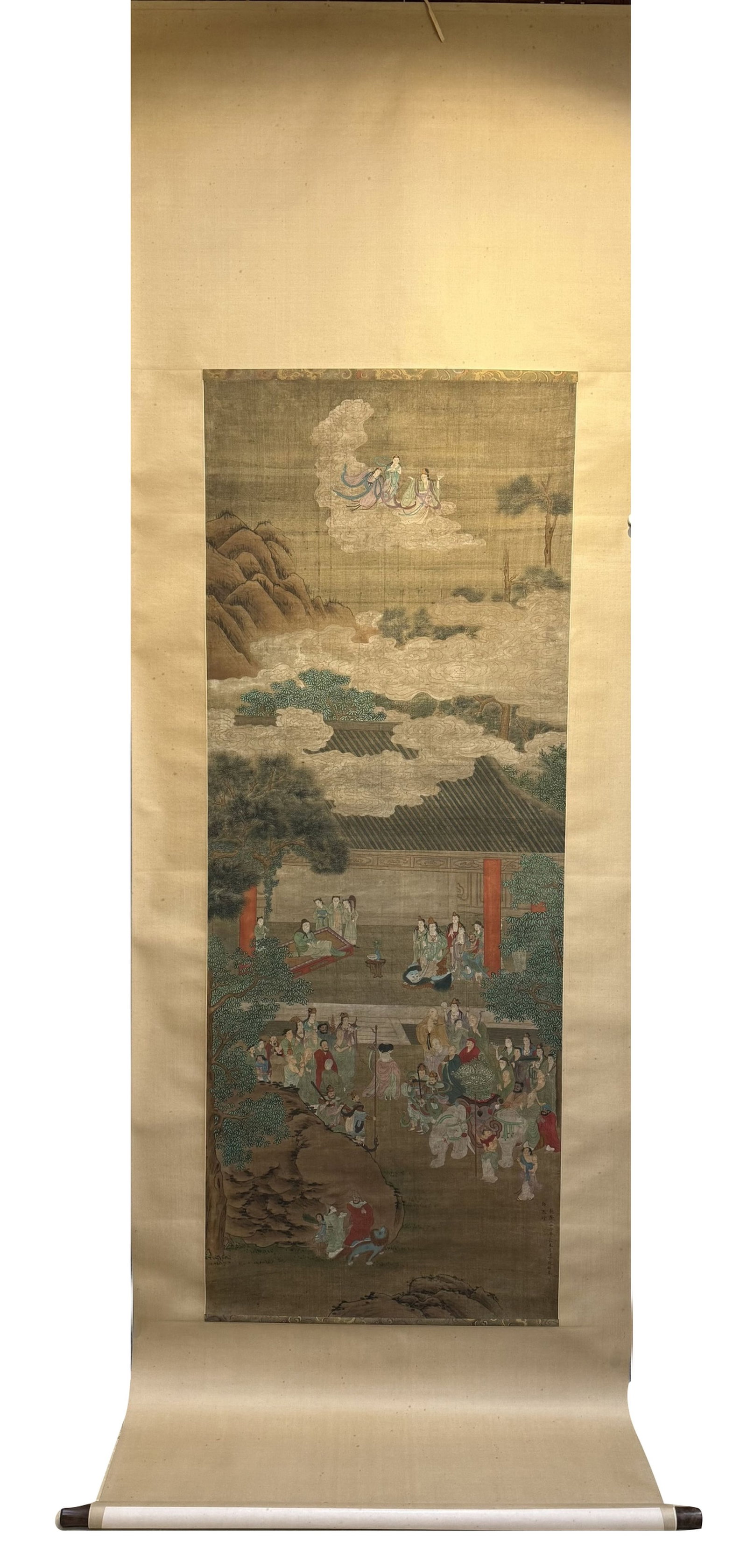 A Chinese Scroll Painting: Wd. 71cm, Ht. 184cm