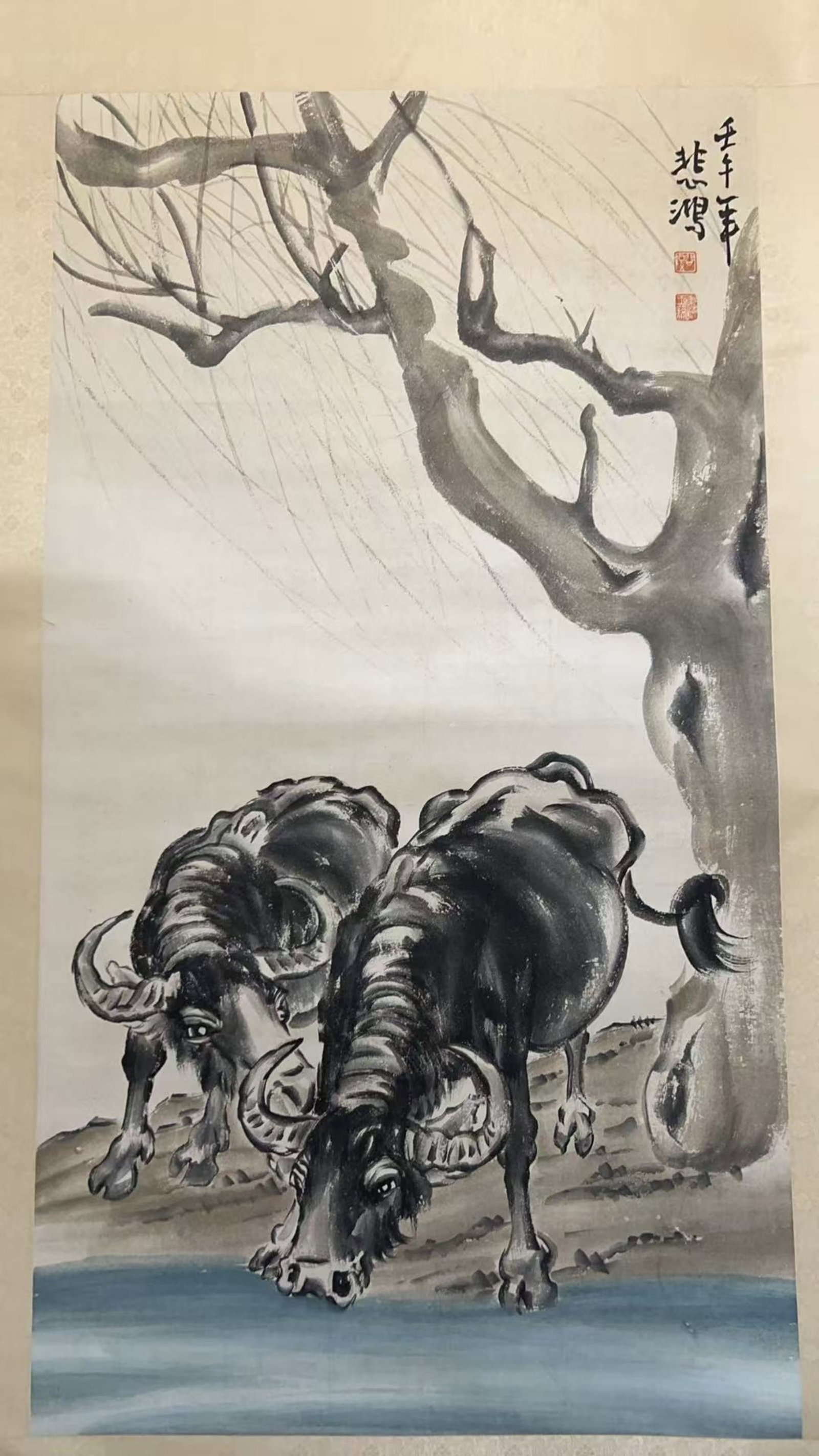 A Chinese Scroll Painting: Ht. 100cm, Wd. 54.5cm