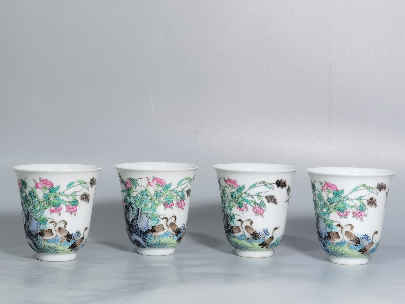 A Set of Four Chinese Enamel Glazed Porcelain Cups (1 of 9)