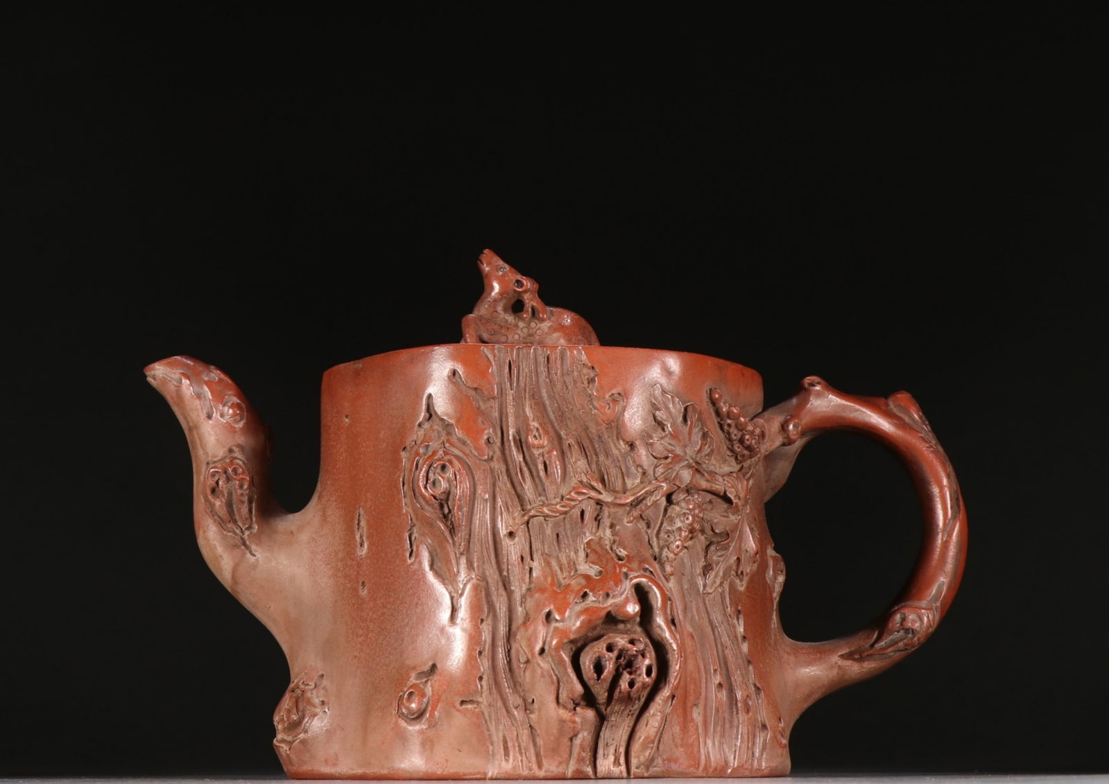 A Chinese Carved Yixing Clay Tea Pot (1 of 9)
