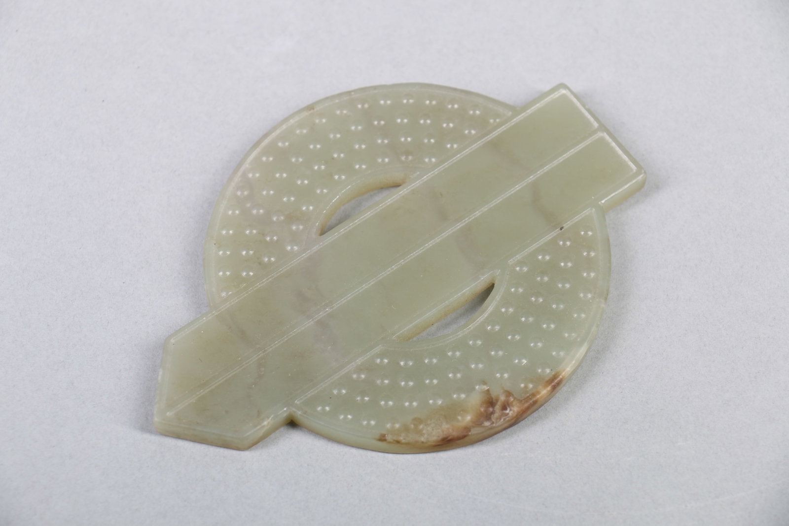A Chinese Carved Jade Decoration: Max Lg. 11cm, Wt. 89g