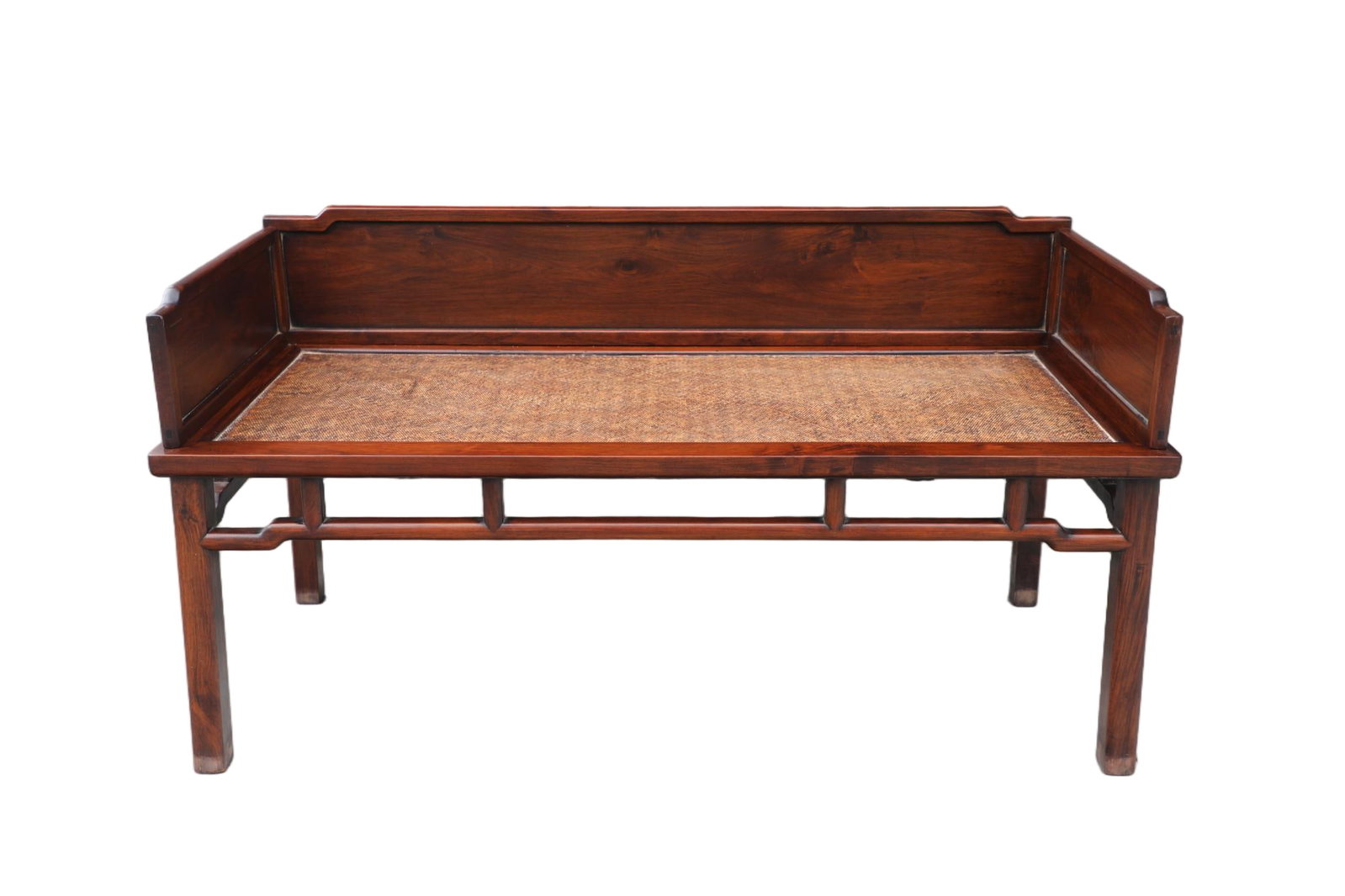 A Chinese Carved Hardwood Daybed: Lg. 156cm, Wd. 68cm, Ht. 83cm
