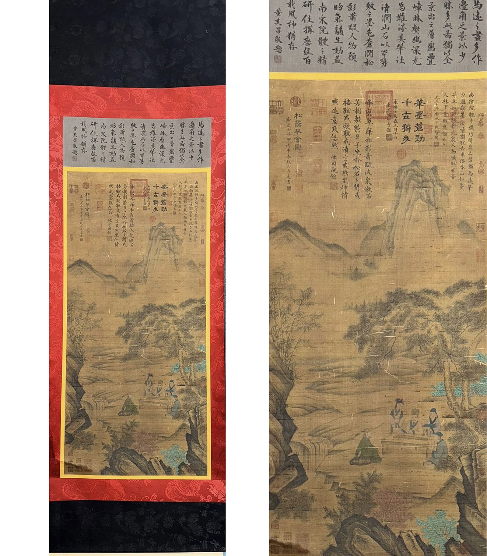 A Chinese Scroll Painting on Silk: Ht. 162cm, Wd. 64cm