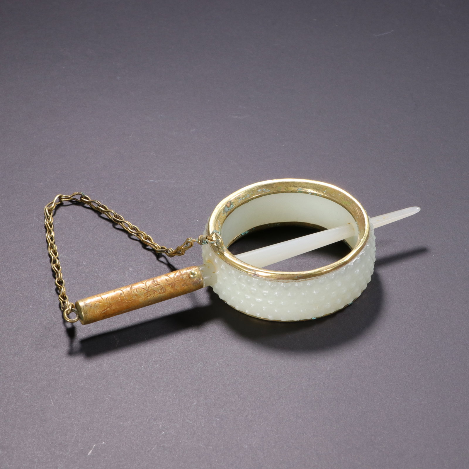 A Chinese Carved Jade Hair Pin Set: Lg. 12cm, Wd. 5.3cm