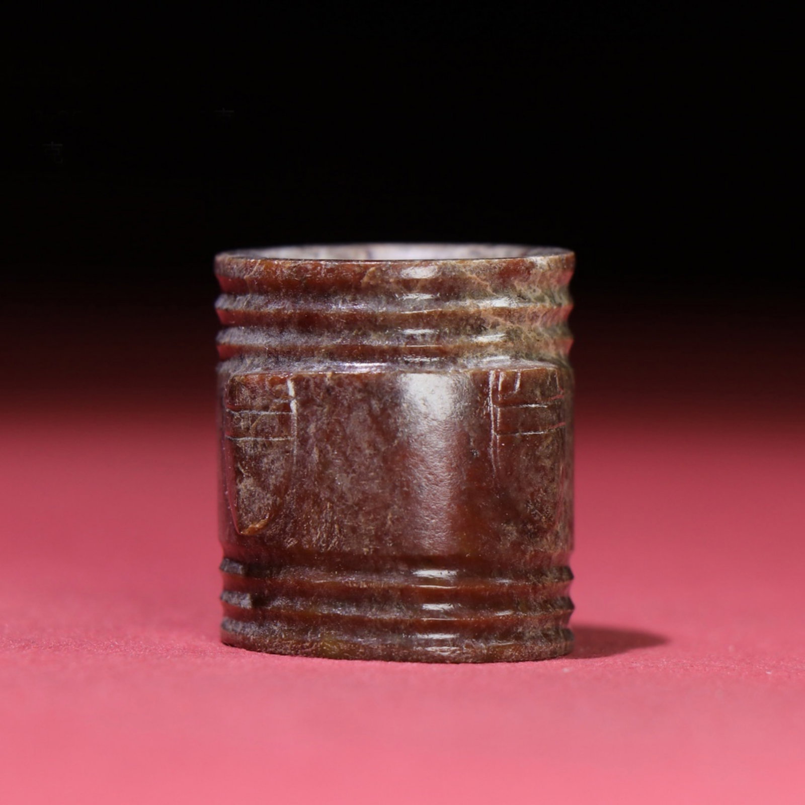 A Chinese Carved Jade Cicada Cong Bead: Ht. 3.3cm, Wd. 3cm, Th. 0.5cm, Wt. 35g