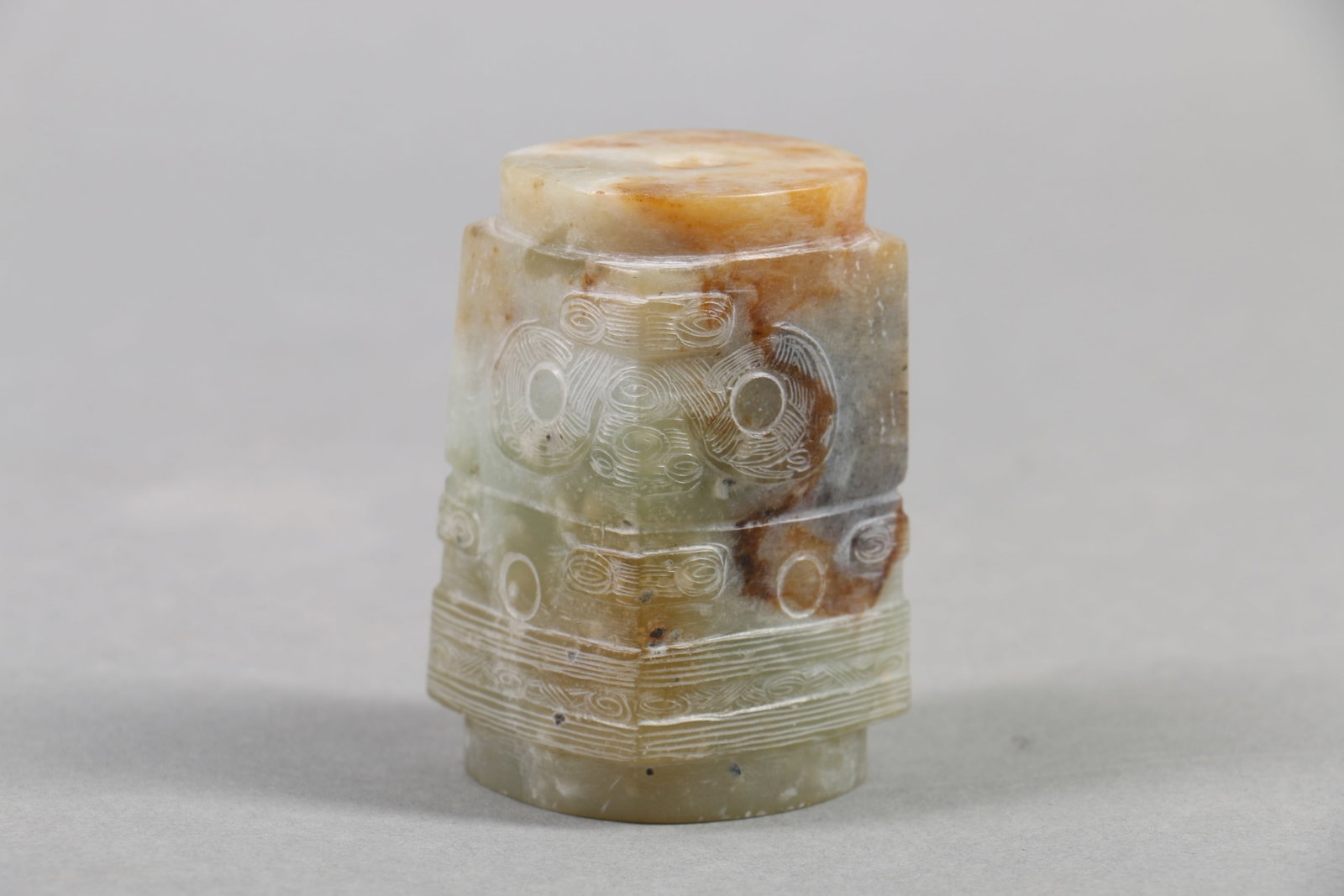 A Chinese Carved Jade Decoration: Ht. 6.2cm, Wt. 148g