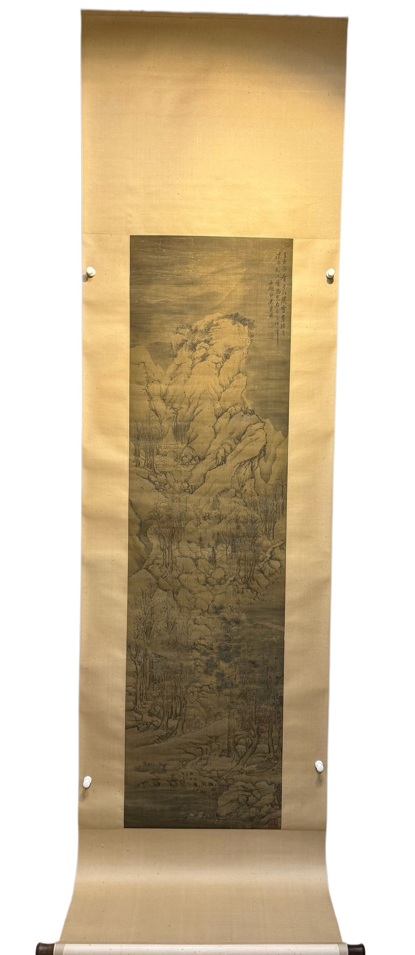 A Chinese Scroll Painting: Wd. 51cm, Ht. 189cm