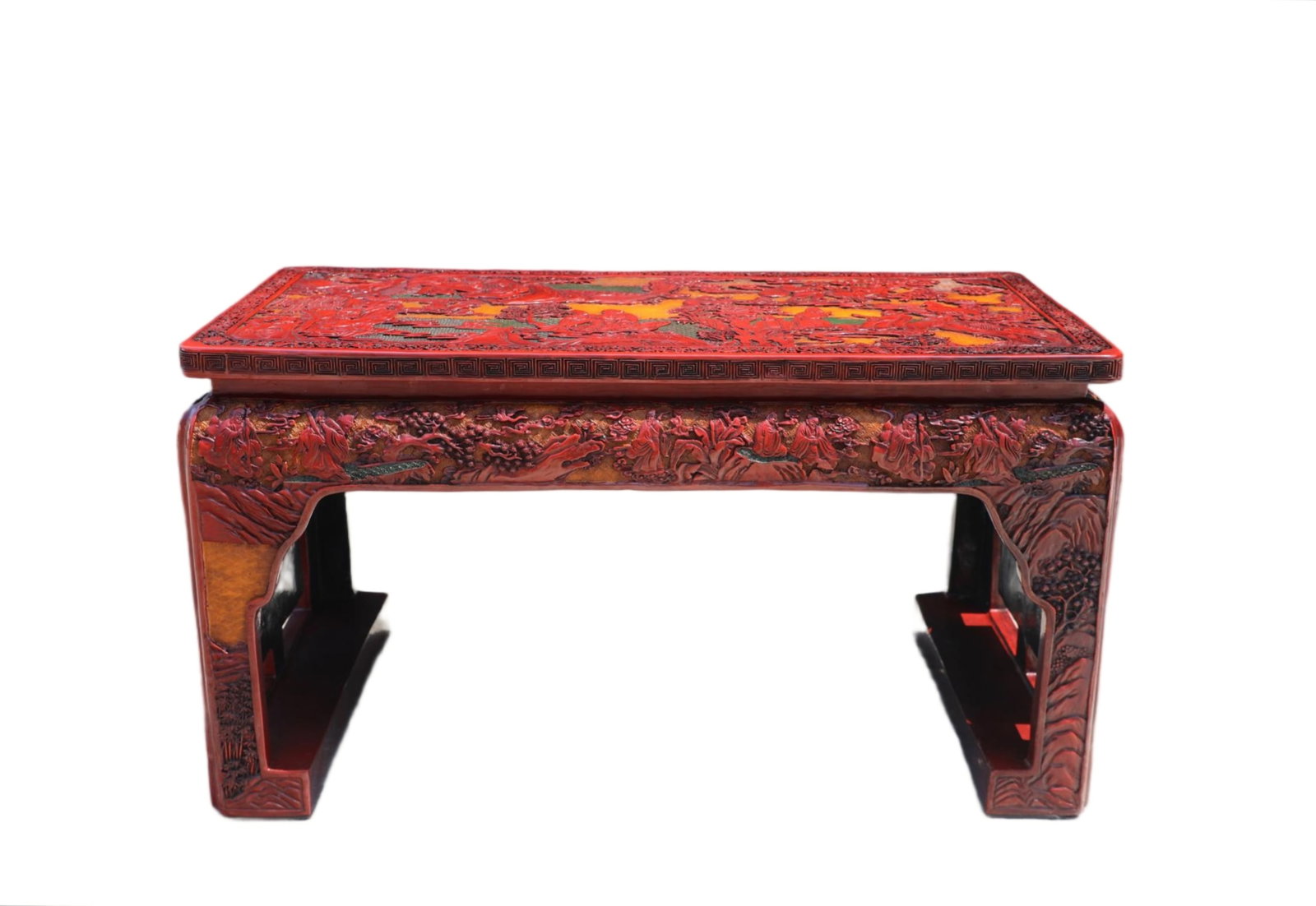A Chinese Carved Tixi Lacquer Low Table (1 of 7)