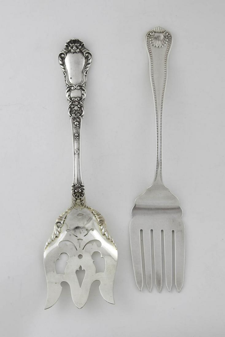 Bigelow & Kennard and Gorham Two Sterling Serving Forks (1 of 3)
