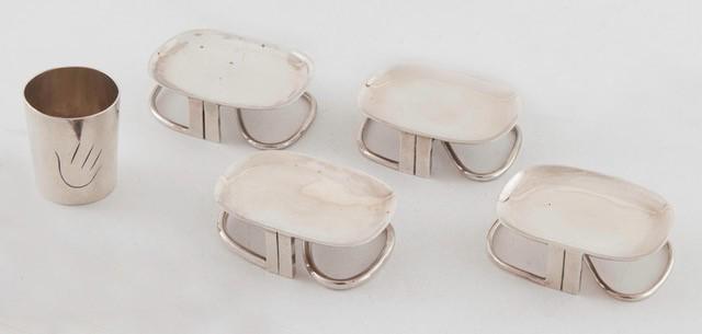 William Spratling Butter Pats, Shot Glass & Salt Spoon (1 of 3)