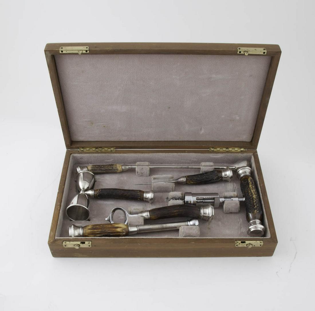 Boxed 7 piece Horn and Sterling Bar Set (1 of 3)