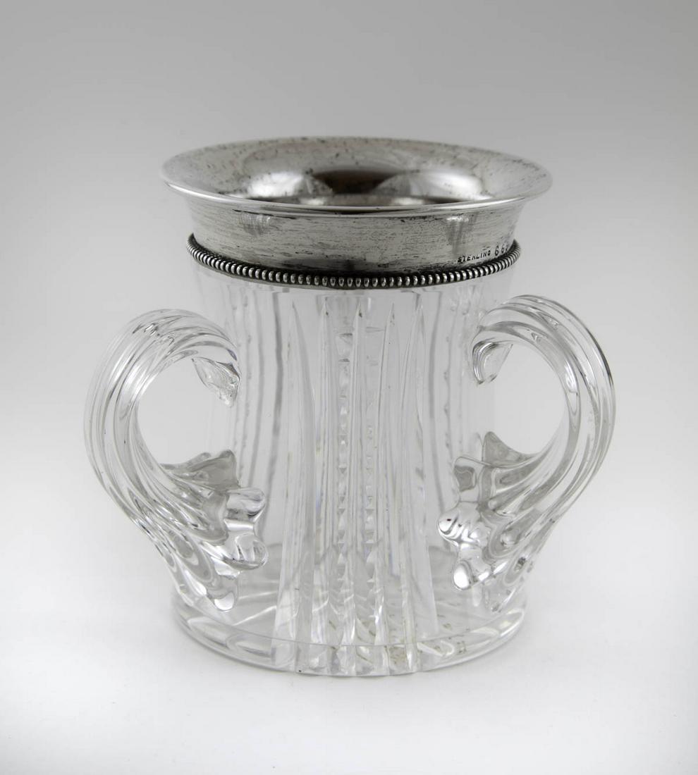 Sterling & Crystal Three Handled Cup (1 of 3)