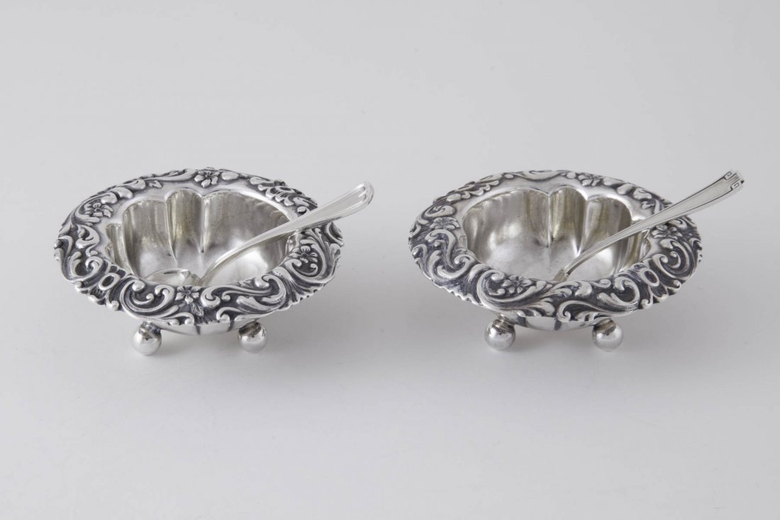Sterling Silver Pair of Footed Gorham Salt Cellars (1 of 4)