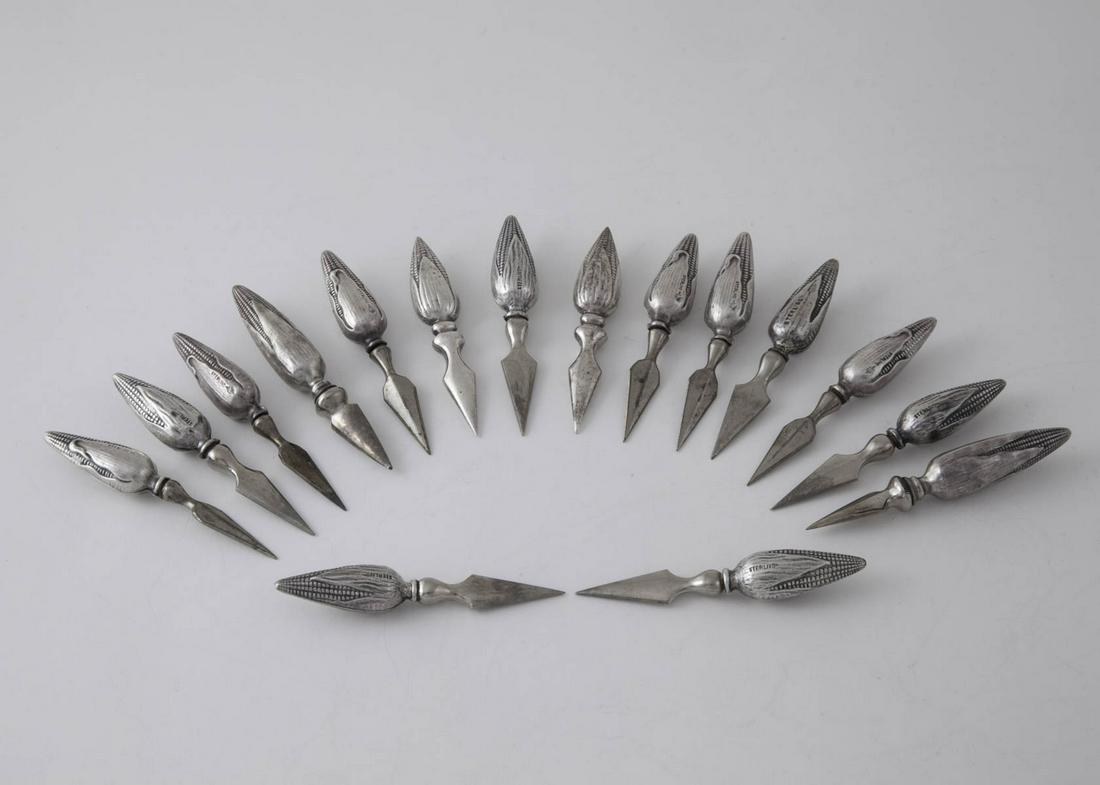 Vintage, Webster Co. set of 16 Sterling Silver Corn (1 of 2)
