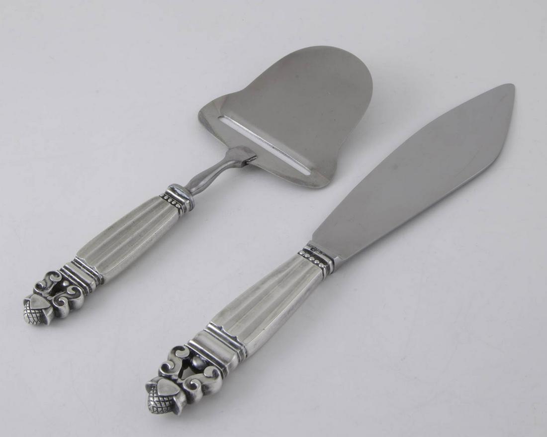 Two Georg Jensen, Sterling Silver Handled Acorn pattern (1 of 3)