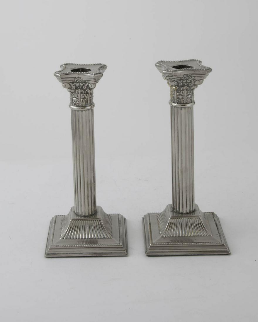 Corinthian Columns Candle Sticks Silver Plated  England (1 of 2)