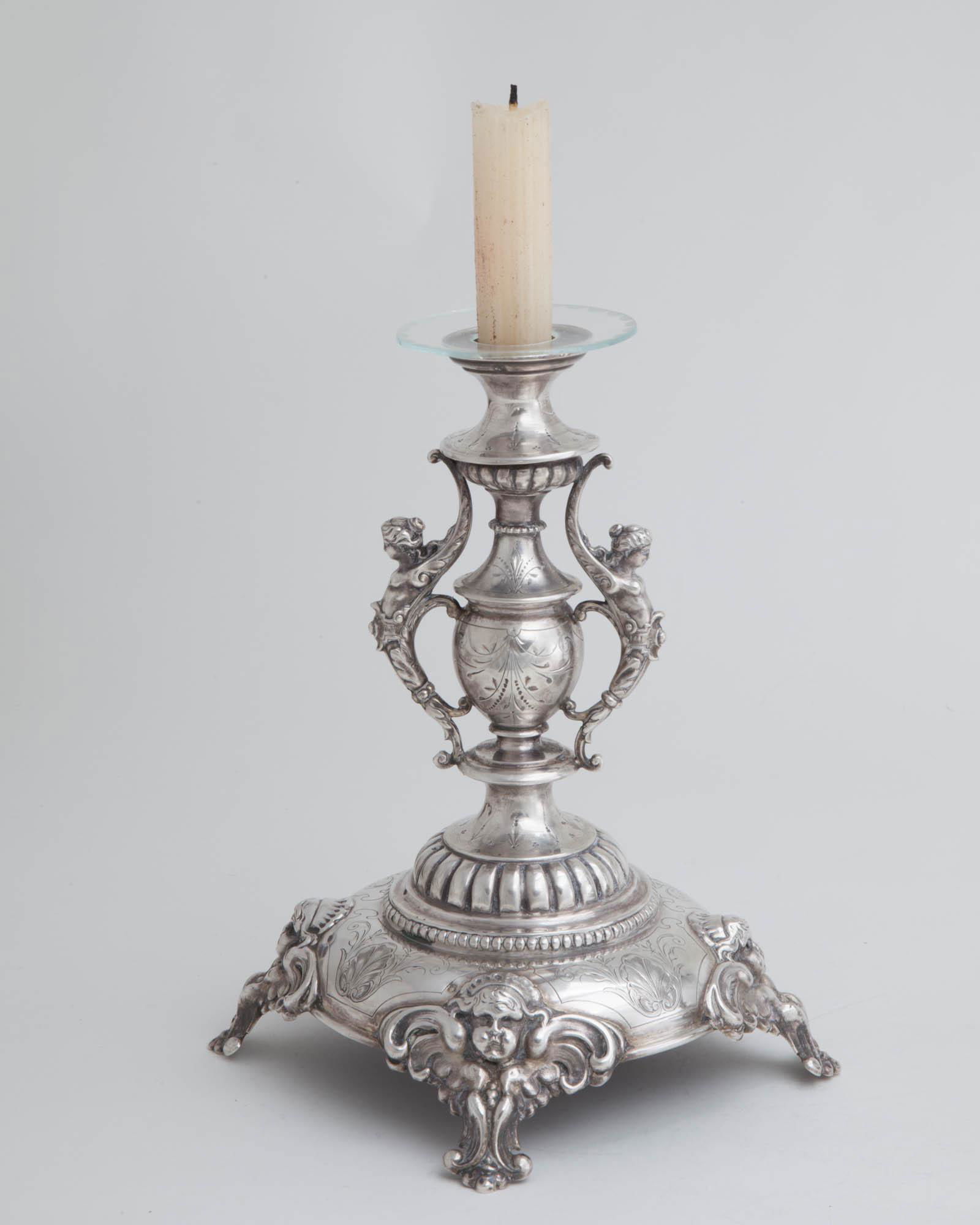 Pair of European .800 Silver Candlesticks (1 of 5)