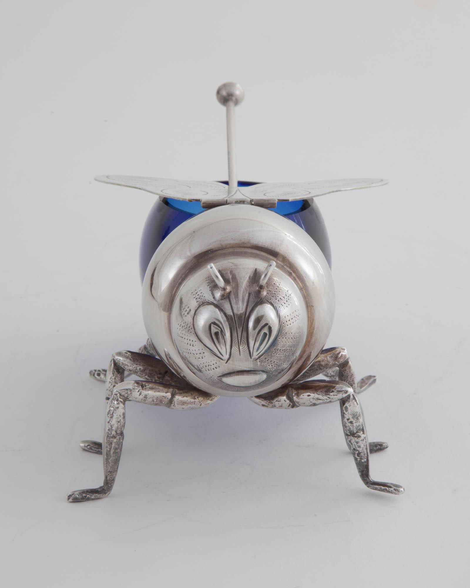 Italian Silver-Plated Figural Bee Honey Pot (1 of 6)