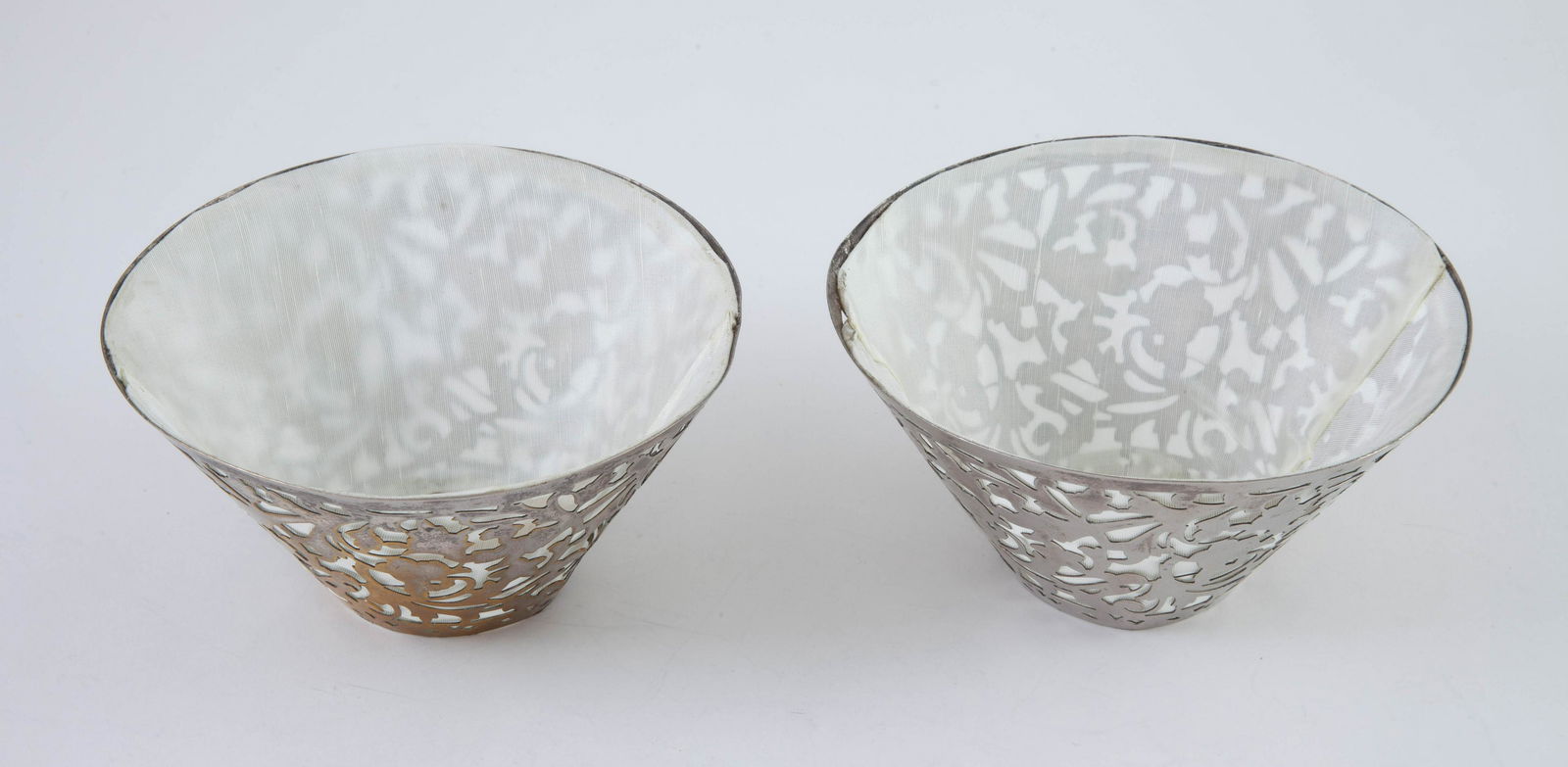 Sterling Pair Pierced Candle Shade Covers (1 of 2)