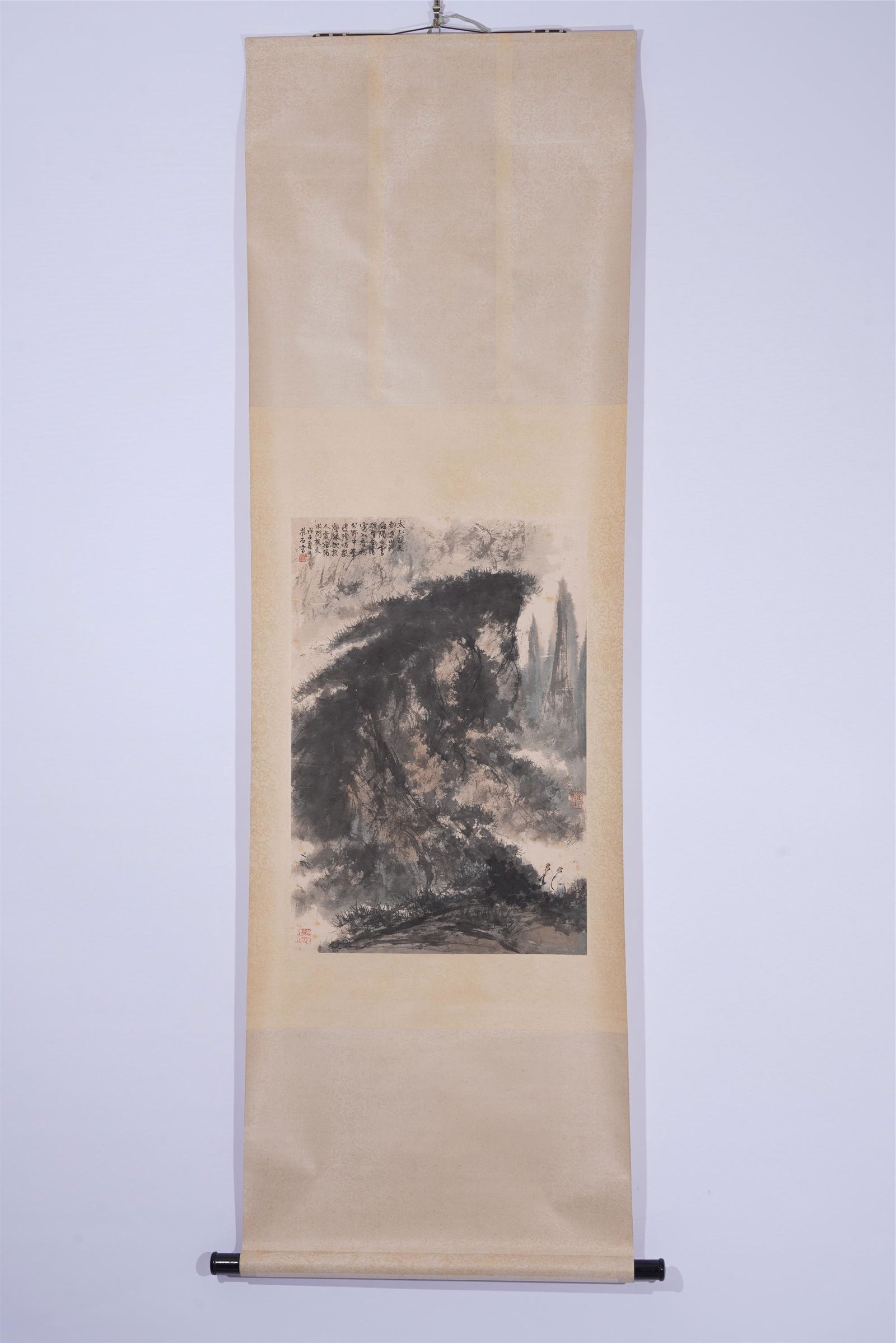 A CHINESE HANGING SCROLL PAINTING OF LANDSCAPE & (1 of 5)