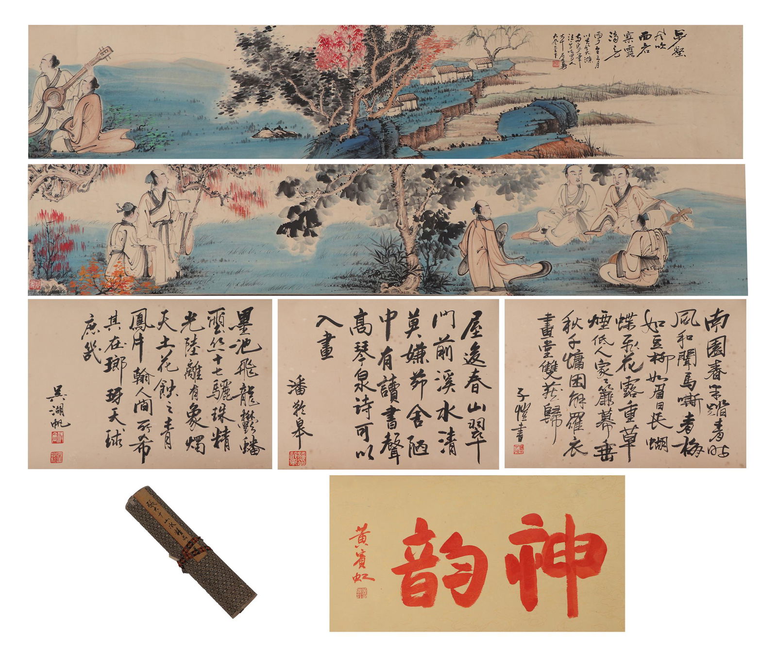 A CHINESE PAINTING FIGURE STORY AND CALLIGRAPHY (1 of 15)