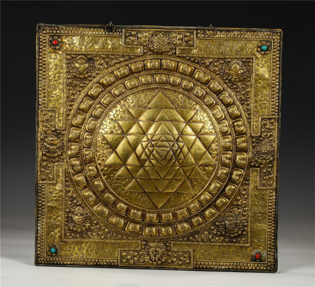 A CHINESE GILT BRONZE BUDDHA BOARD (1 of 8)