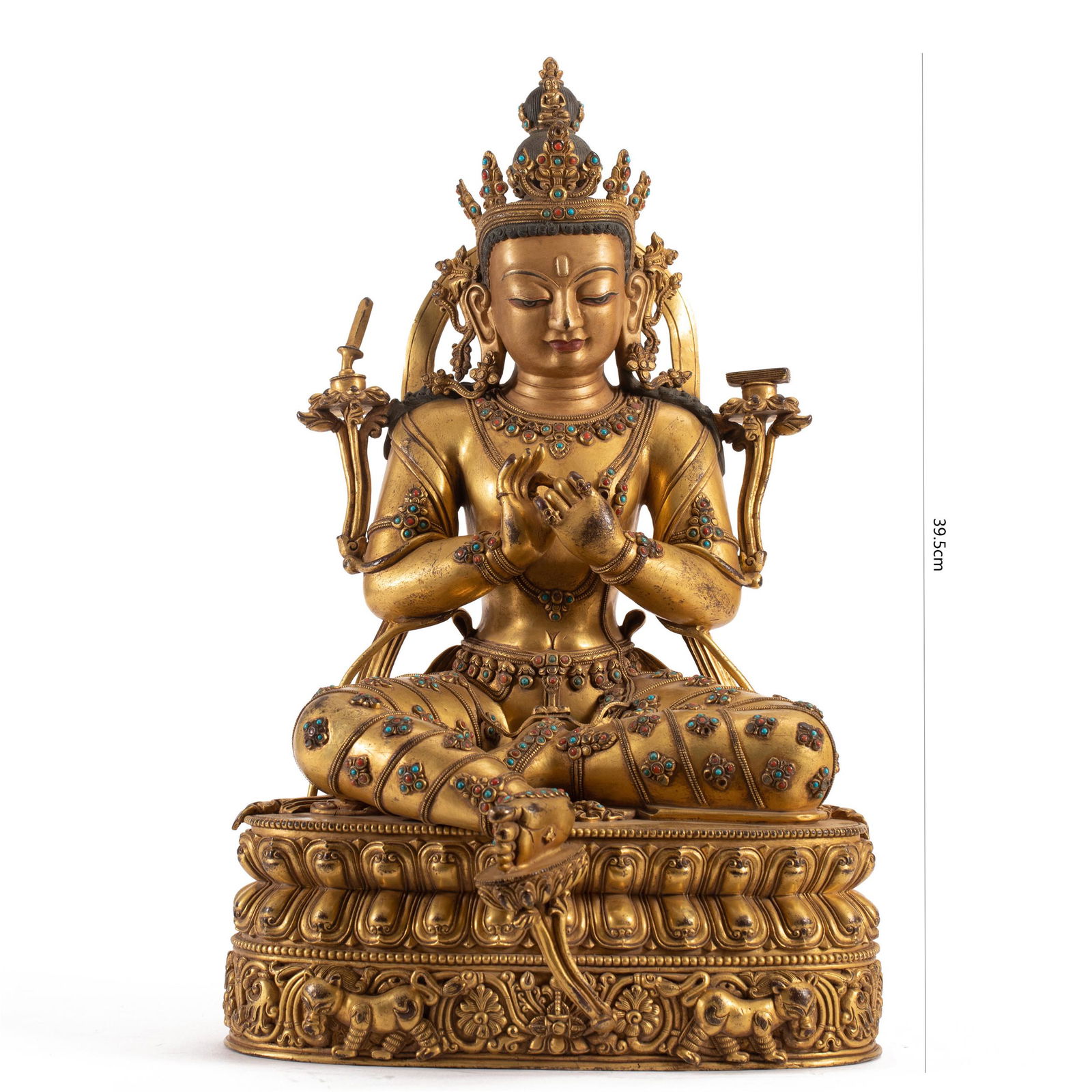 A CHINESE GILT BRONZE FIGURE OF BUDDHA STATUE (1 of 13)