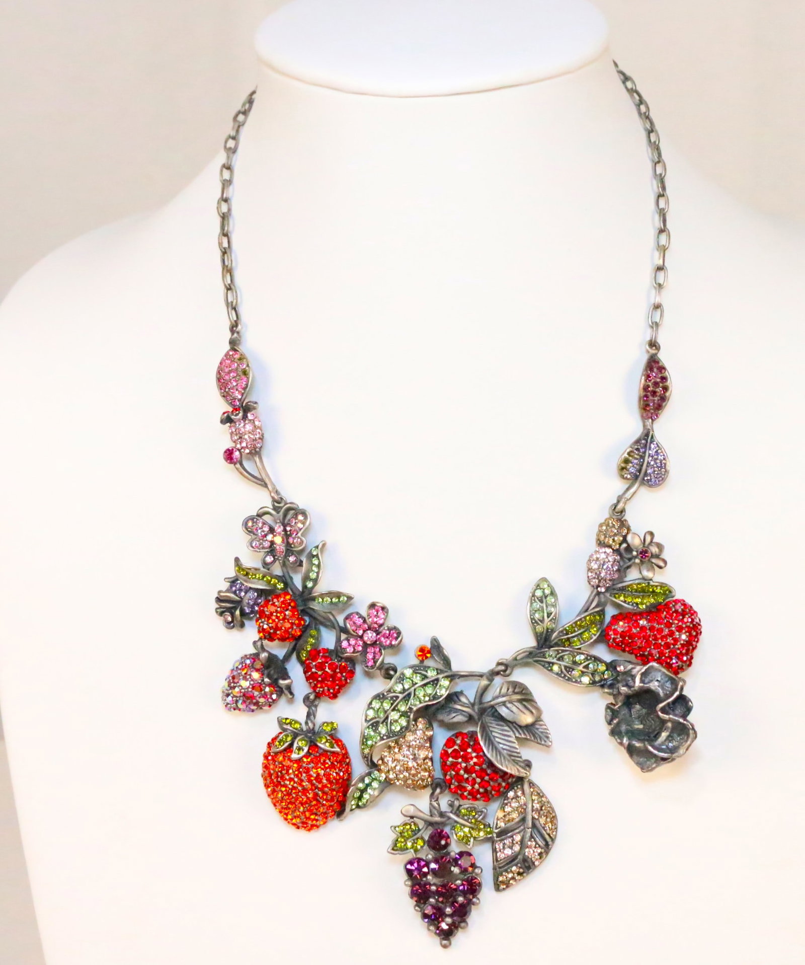 Authentic Butler & Wilson UK London Fruit and Flowers Crystal Statement necklace (1 of 6)