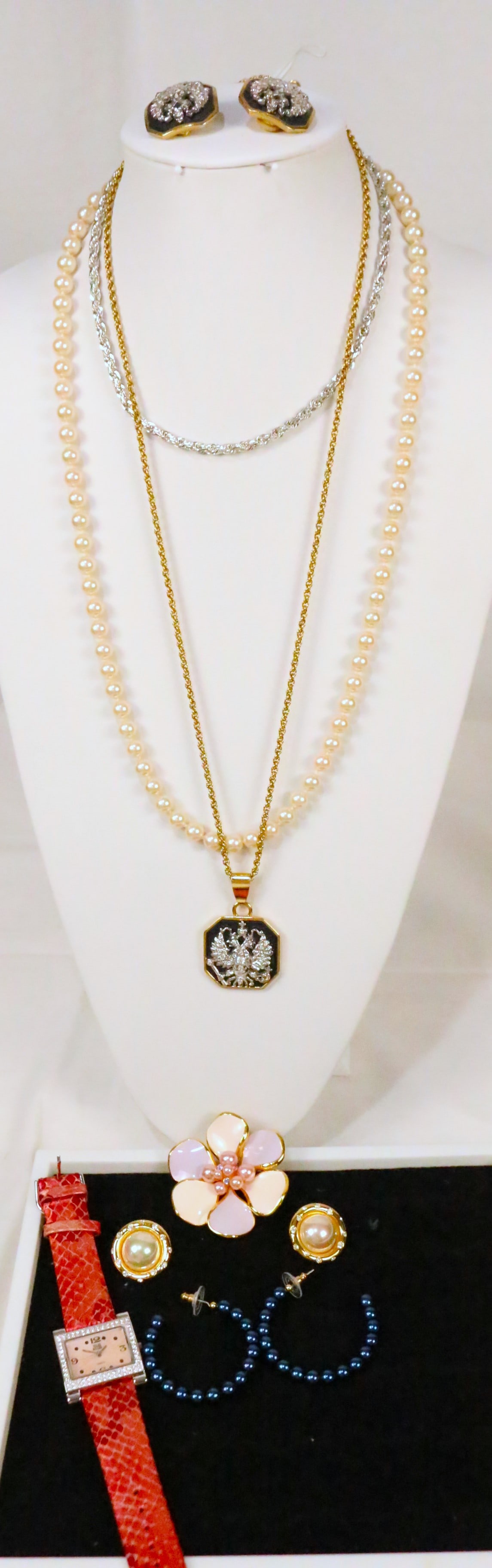 Givenchy Joan rivers Nolan Miller Jewelry Lot of necklaces, watch, earrings (1 of 11)