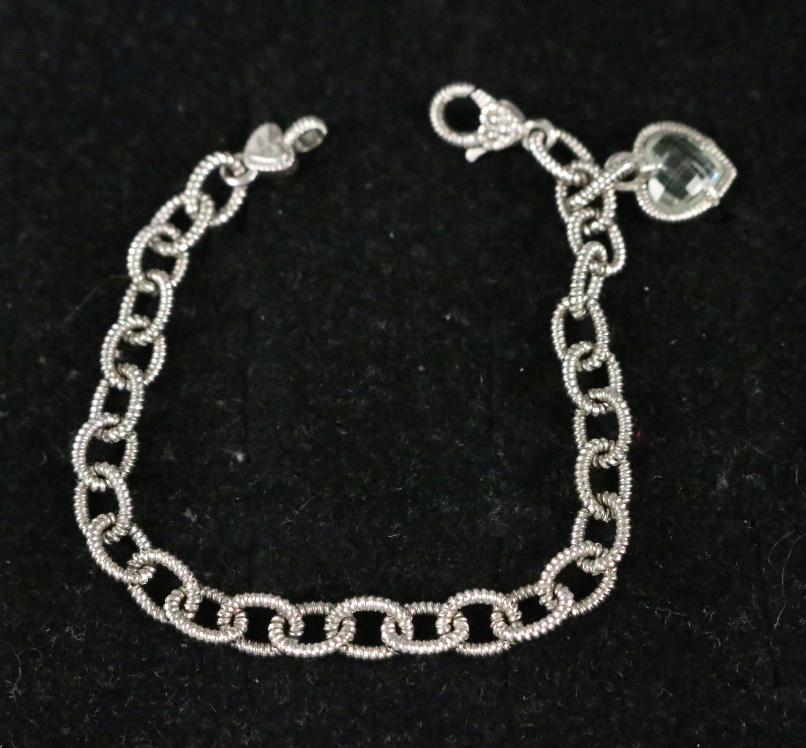 Judith Ripka Sterling Silver Prasiolite Heart Bracelet (1 of 6)